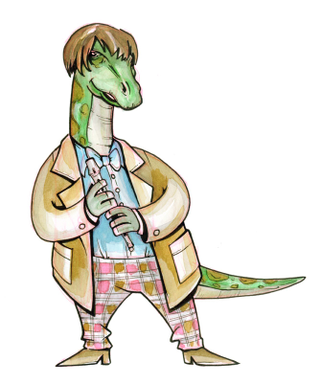 Illustration for article titled The eleven Doctors, drawn as dinosaurs